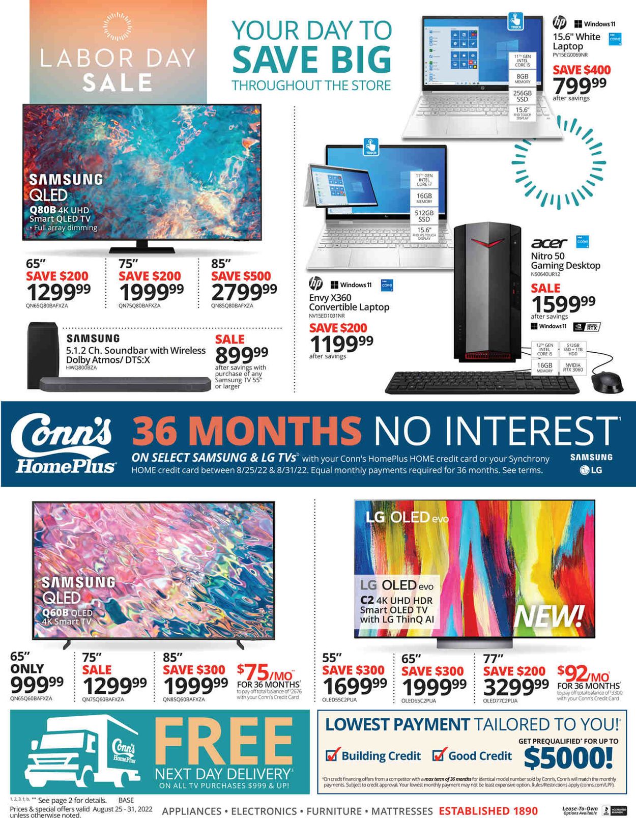 Conn's Home Plus Weekly Ad Circular - valid 08/25-08/31/2022