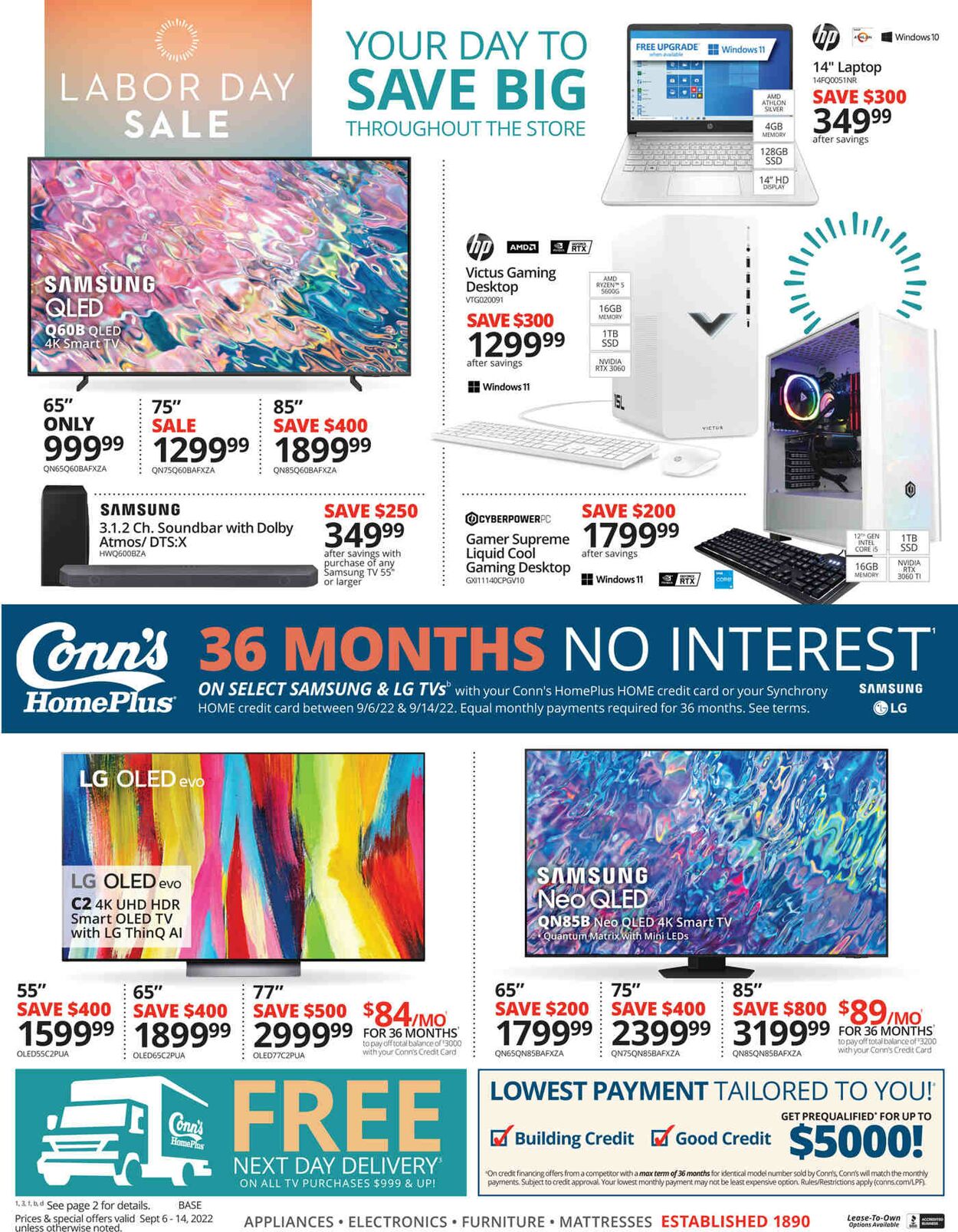 Conn's Home Plus Weekly Ad Circular - valid 09/06-09/14/2022
