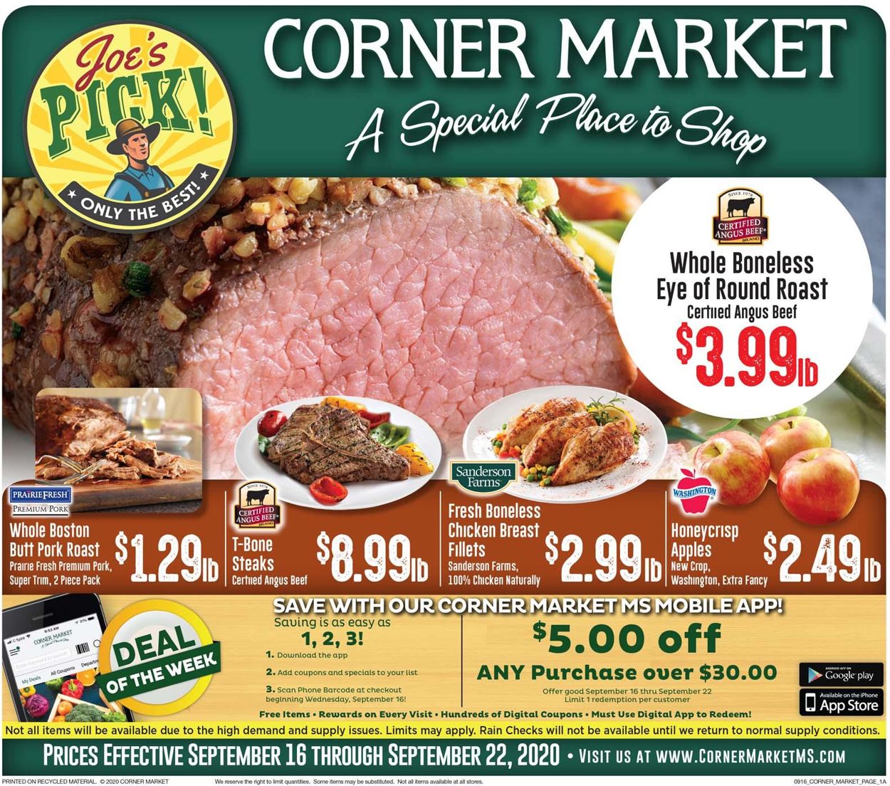 Corner Market Weekly Ad Circular - valid 09/16-09/22/2020