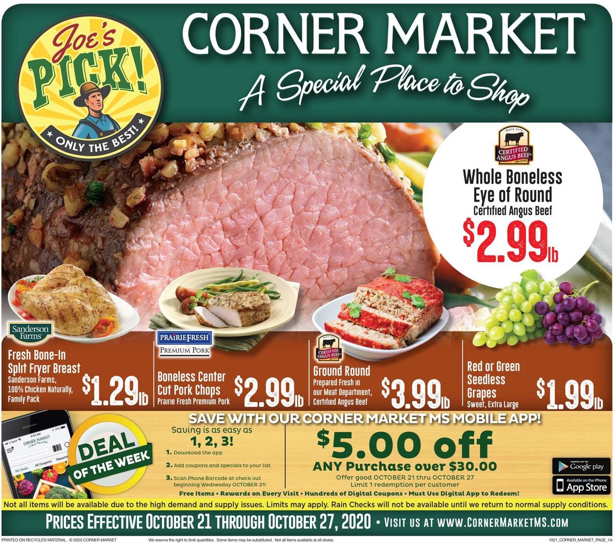 Corner Market Weekly Ad Circular - valid 10/21-10/27/2020