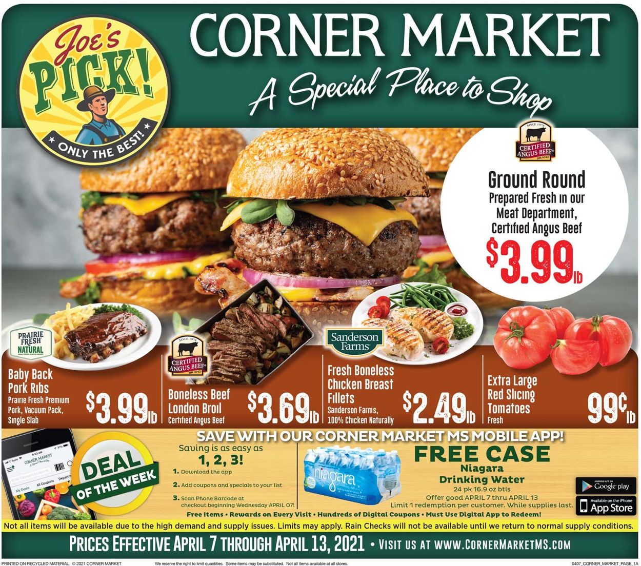 Corner Market Weekly Ad Circular - valid 04/07-04/13/2021
