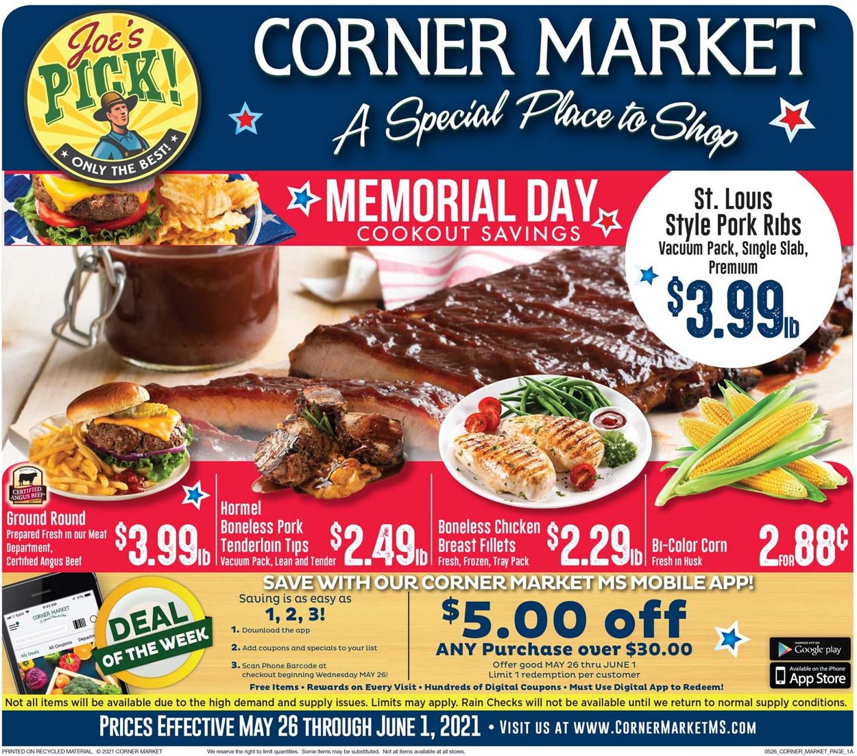 Corner Market Weekly Ad Circular - valid 05/26-06/01/2021