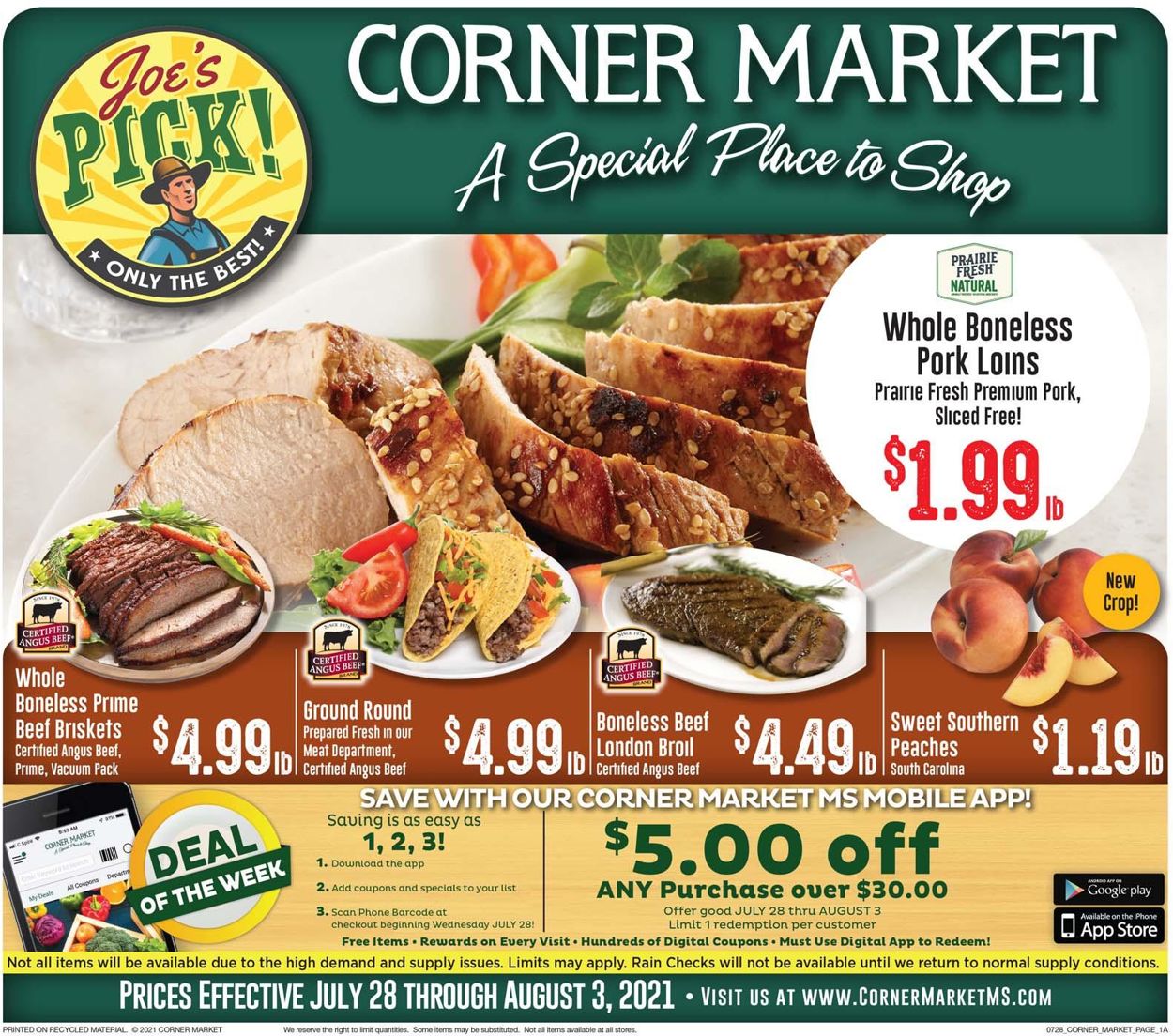 Corner Market Weekly Ad Circular - valid 07/28-08/03/2021