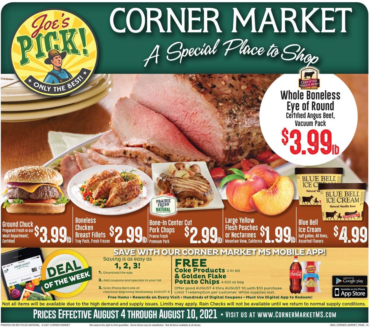 Corner Market Weekly Ad Circular - valid 08/04-08/10/2021
