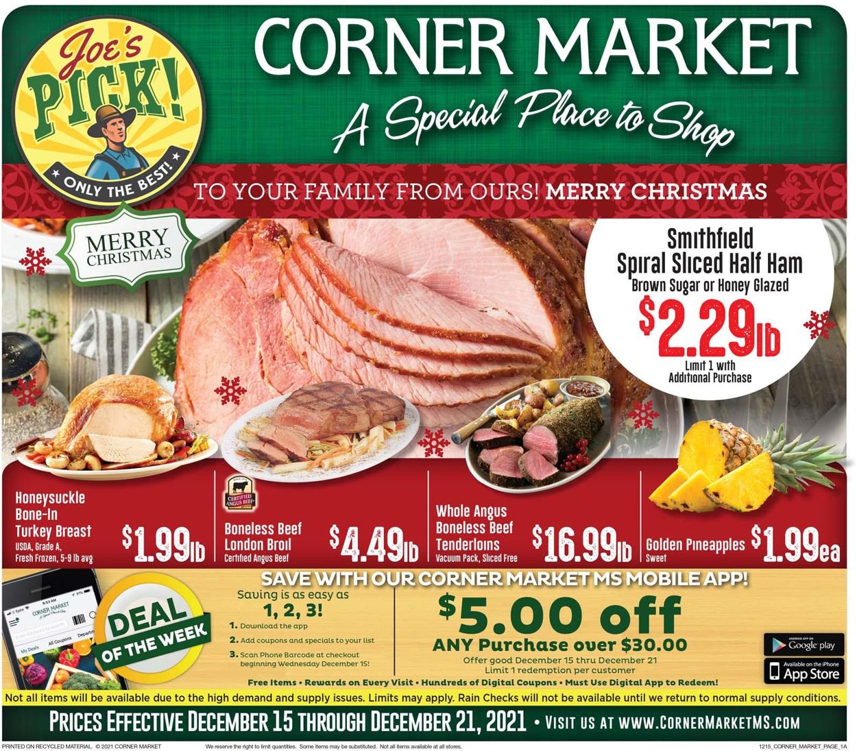 Corner Market CHRISTMAS 2021 Weekly Ad Circular - valid 12/15-12/21/2021