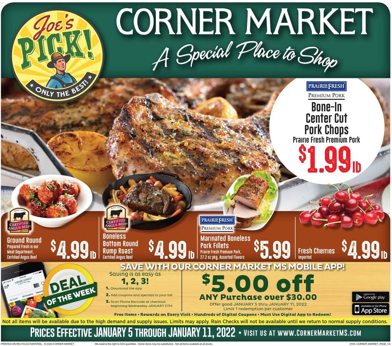 Corner Market Weekly Ad Circular - valid 01/05-01/11/2022