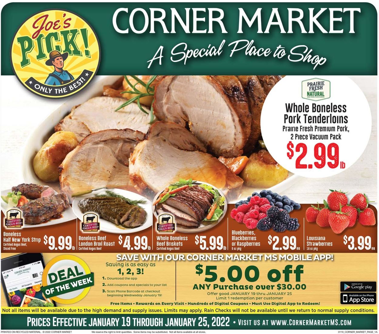 Corner Market Weekly Ad Circular - valid 01/19-01/25/2022