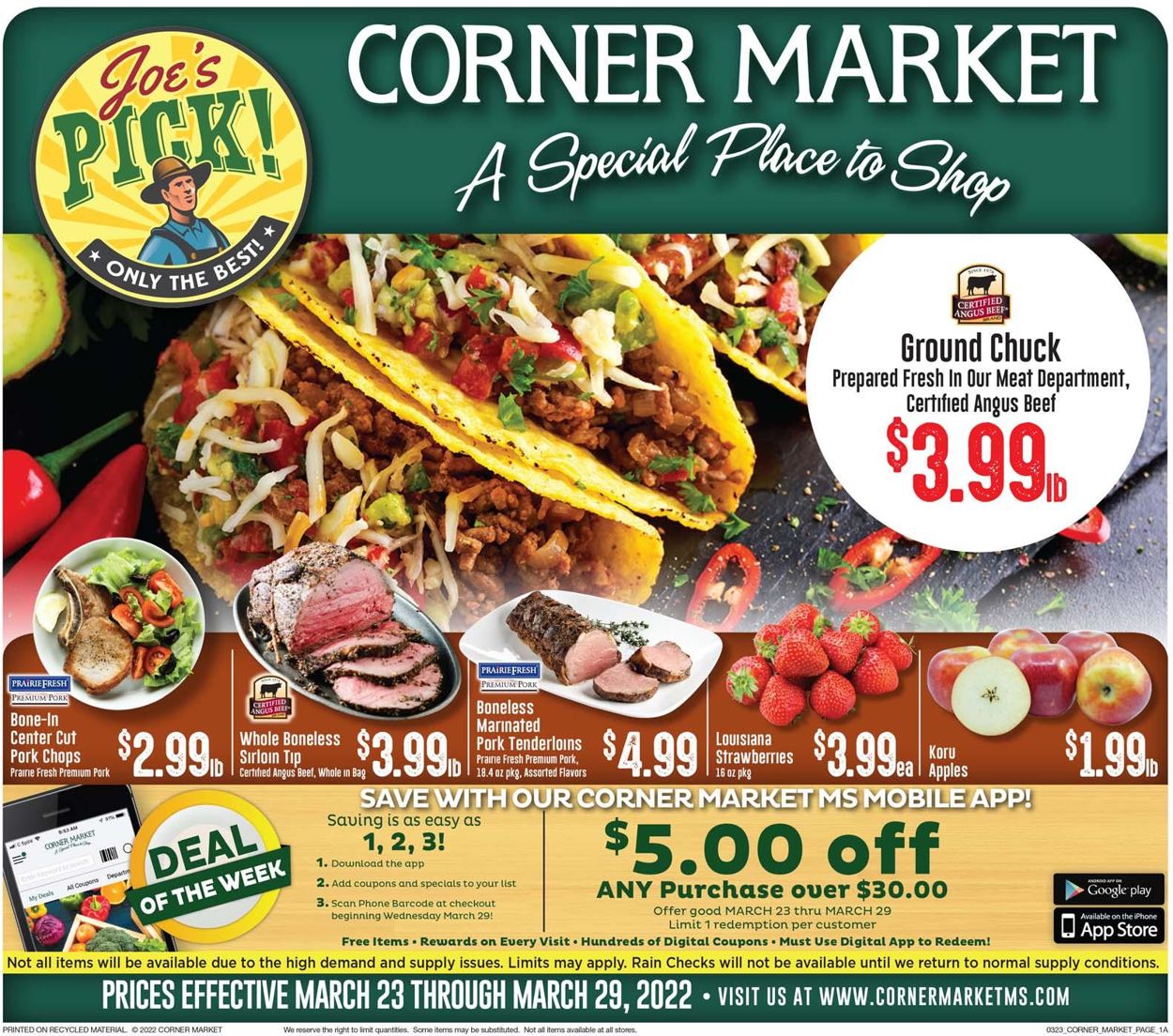 Corner Market Weekly Ad Circular - valid 03/23-03/29/2022