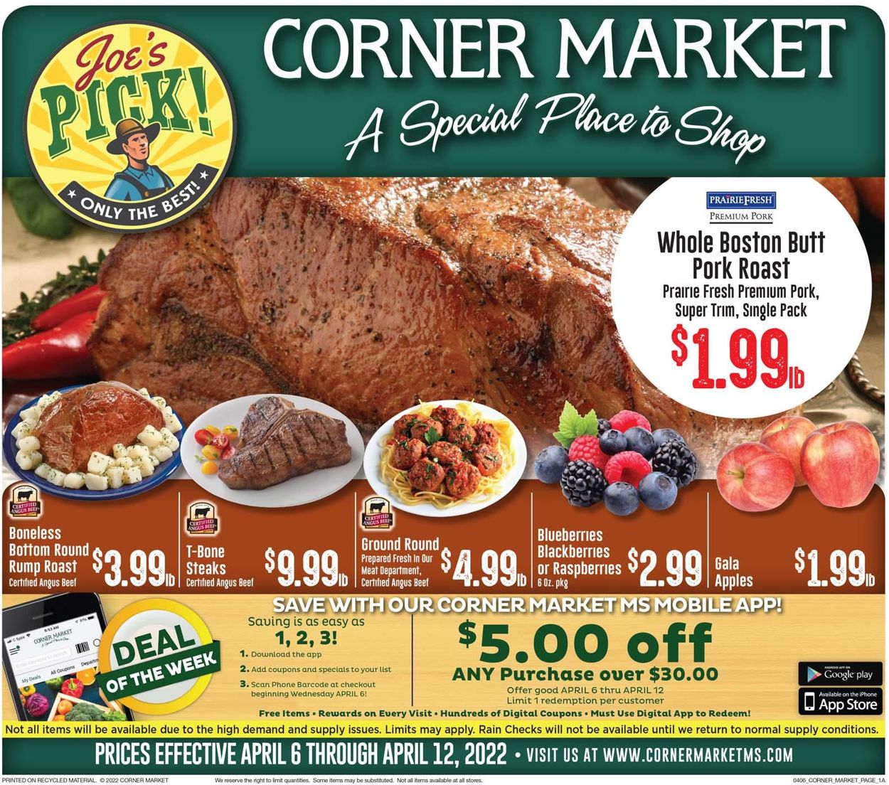 Corner Market Weekly Ad Circular - valid 04/06-04/12/2022