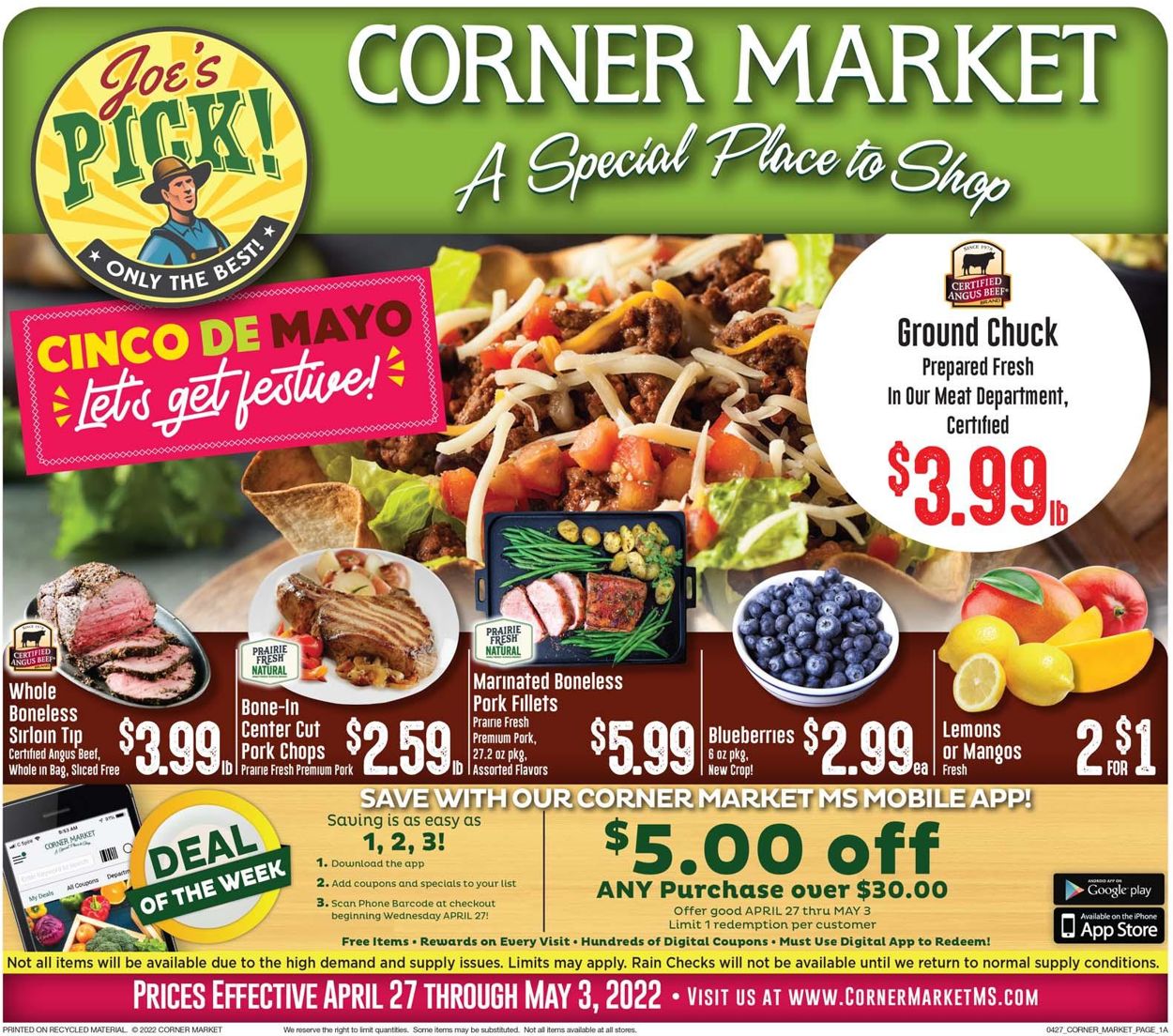 Corner Market Weekly Ad Circular - valid 04/27-05/03/2022