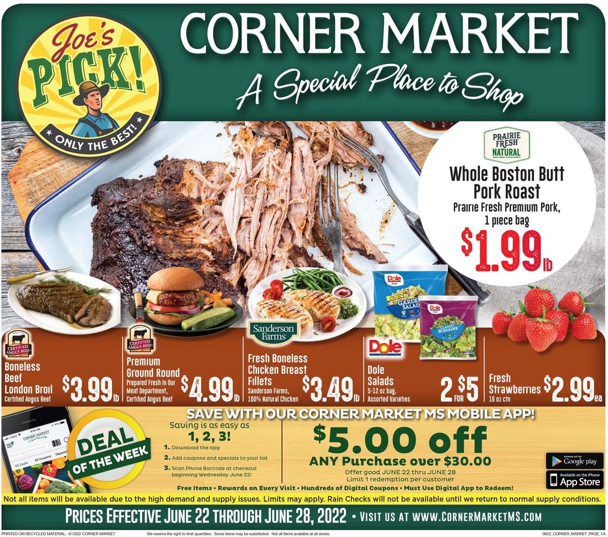 Corner Market Weekly Ad Circular - valid 06/22-06/28/2022