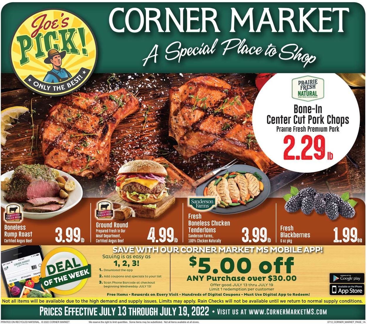 Corner Market Weekly Ad Circular - valid 07/13-07/19/2022