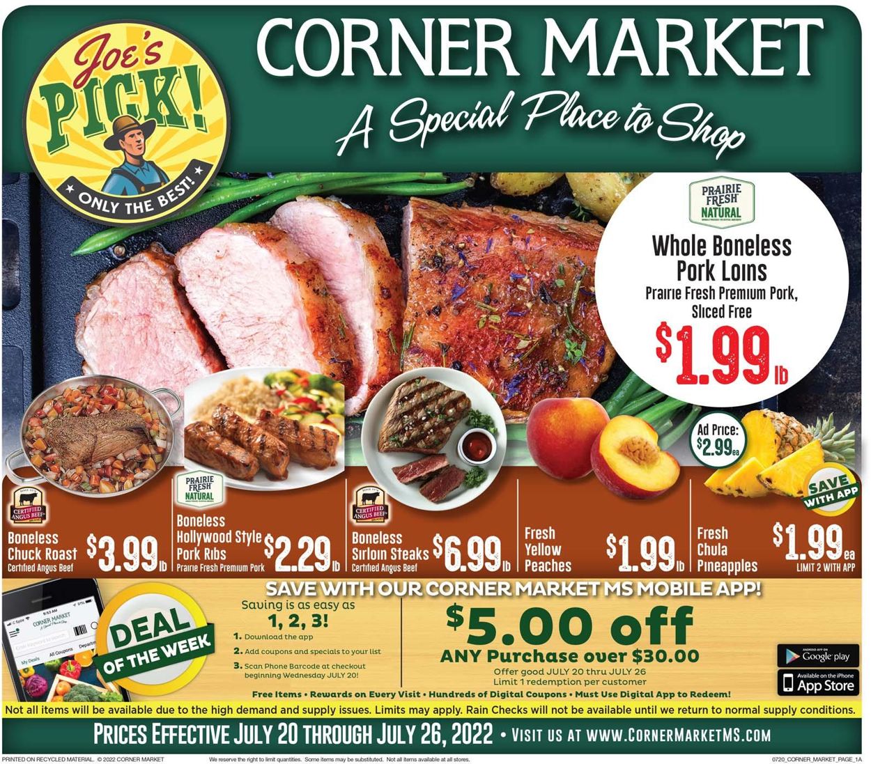 Corner Market Weekly Ad Circular - valid 07/20-07/26/2022