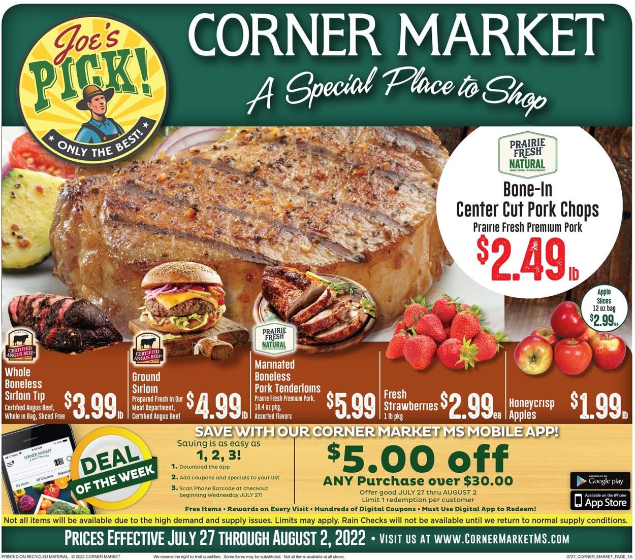Corner Market Weekly Ad Circular - valid 07/27-08/02/2022