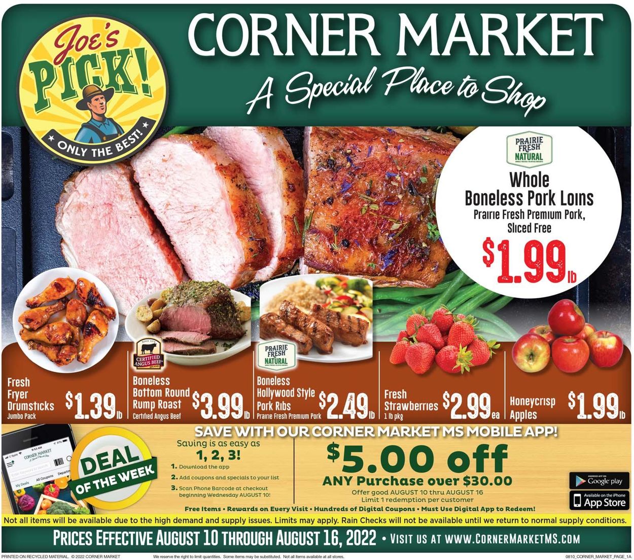 Corner Market Weekly Ad Circular - valid 08/10-08/16/2022
