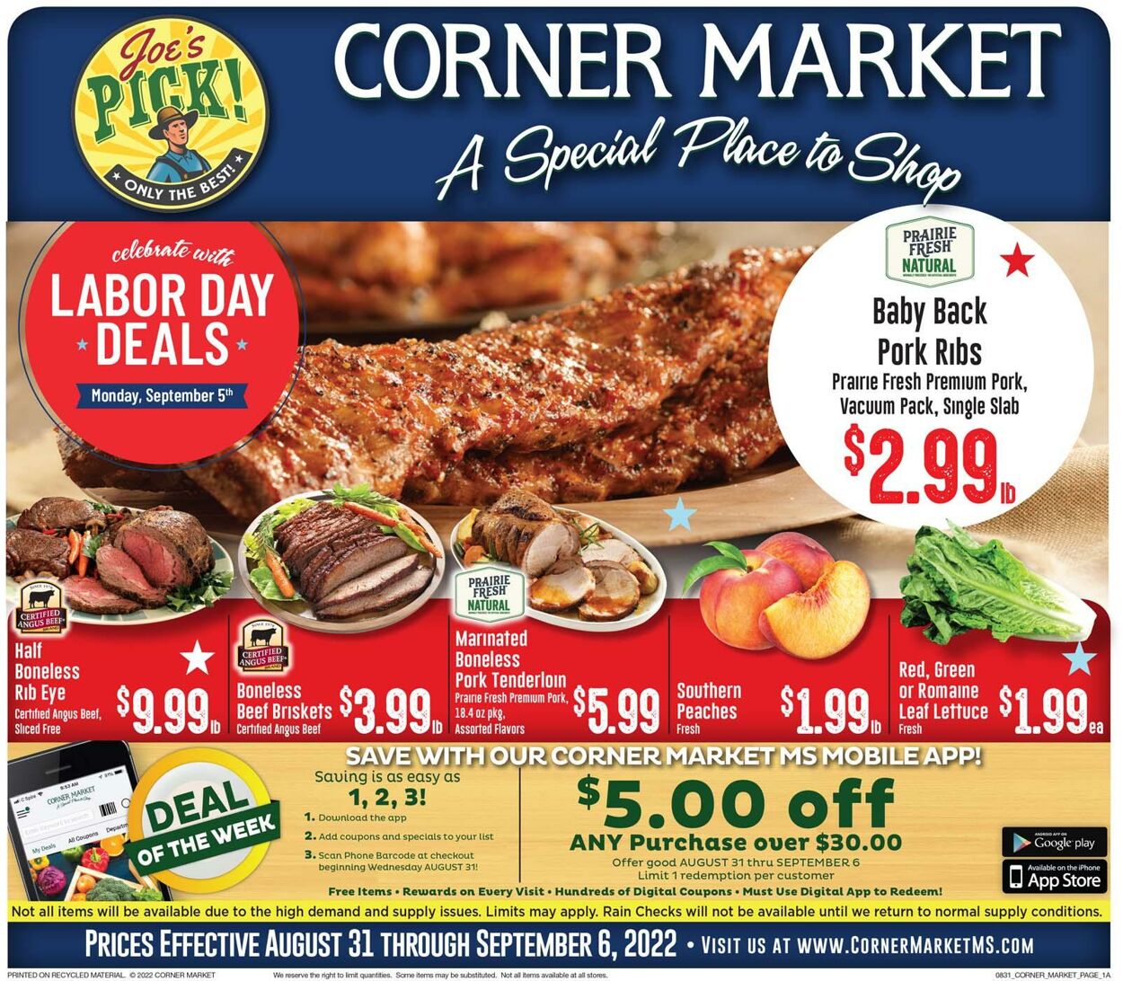 Corner Market Weekly Ad Circular - valid 08/31-09/06/2022