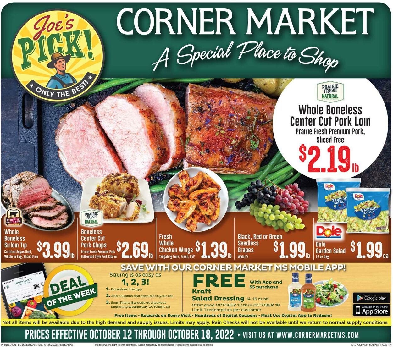 Corner Market Weekly Ad Circular - valid 10/12-10/18/2022