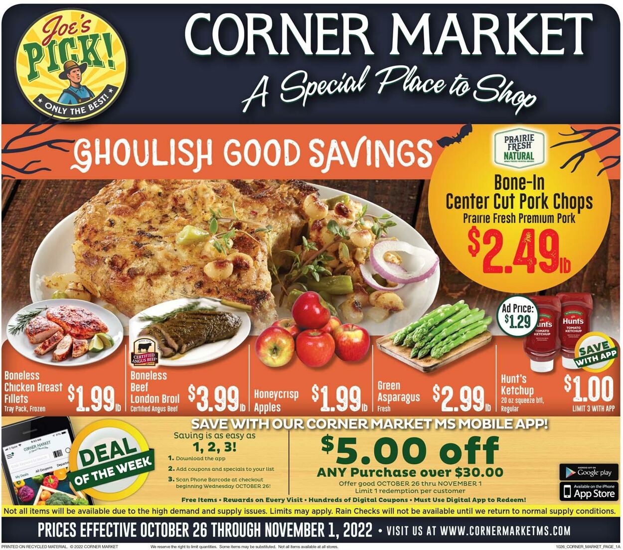 Corner Market Weekly Ad Circular - valid 10/26-11/01/2022