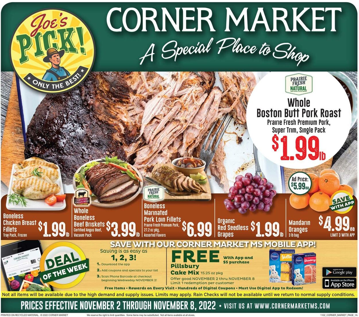 Corner Market Weekly Ad Circular - valid 11/02-11/08/2022