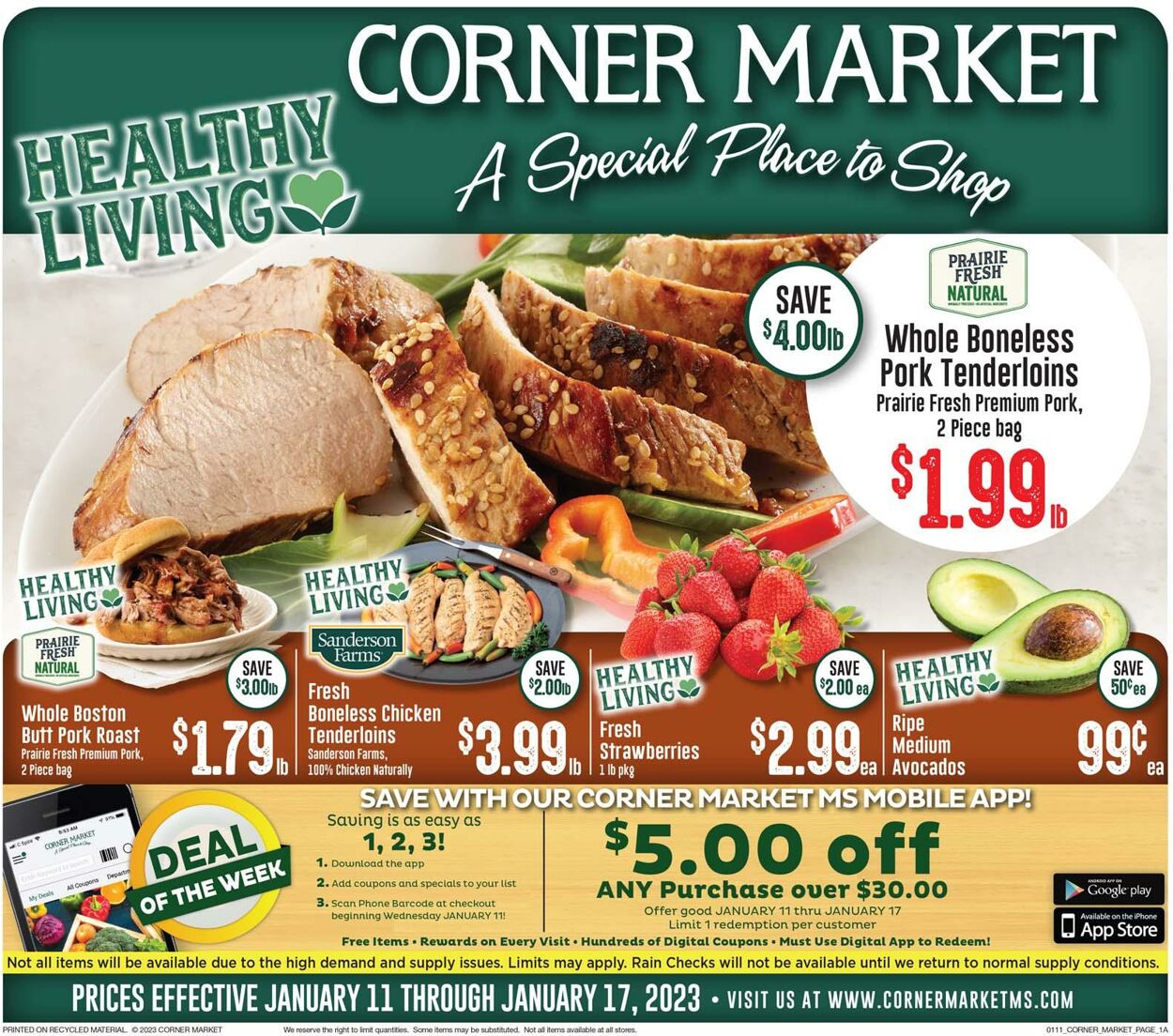 Corner Market Weekly Ad Circular - valid 01/11-01/17/2023