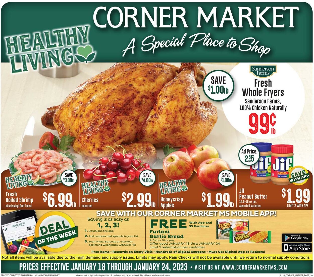 Corner Market Weekly Ad Circular - valid 01/18-01/24/2023