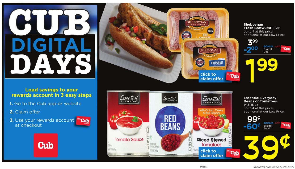 Cub Foods Weekly Ad Circular - valid 09/20-09/26/2020