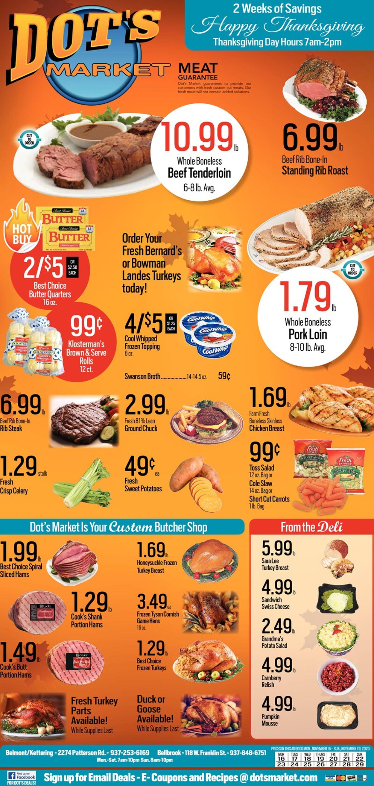 Dot's Market Thanksgiving ad 2020 Weekly Ad Circular - valid 11/16-11/29/2020
