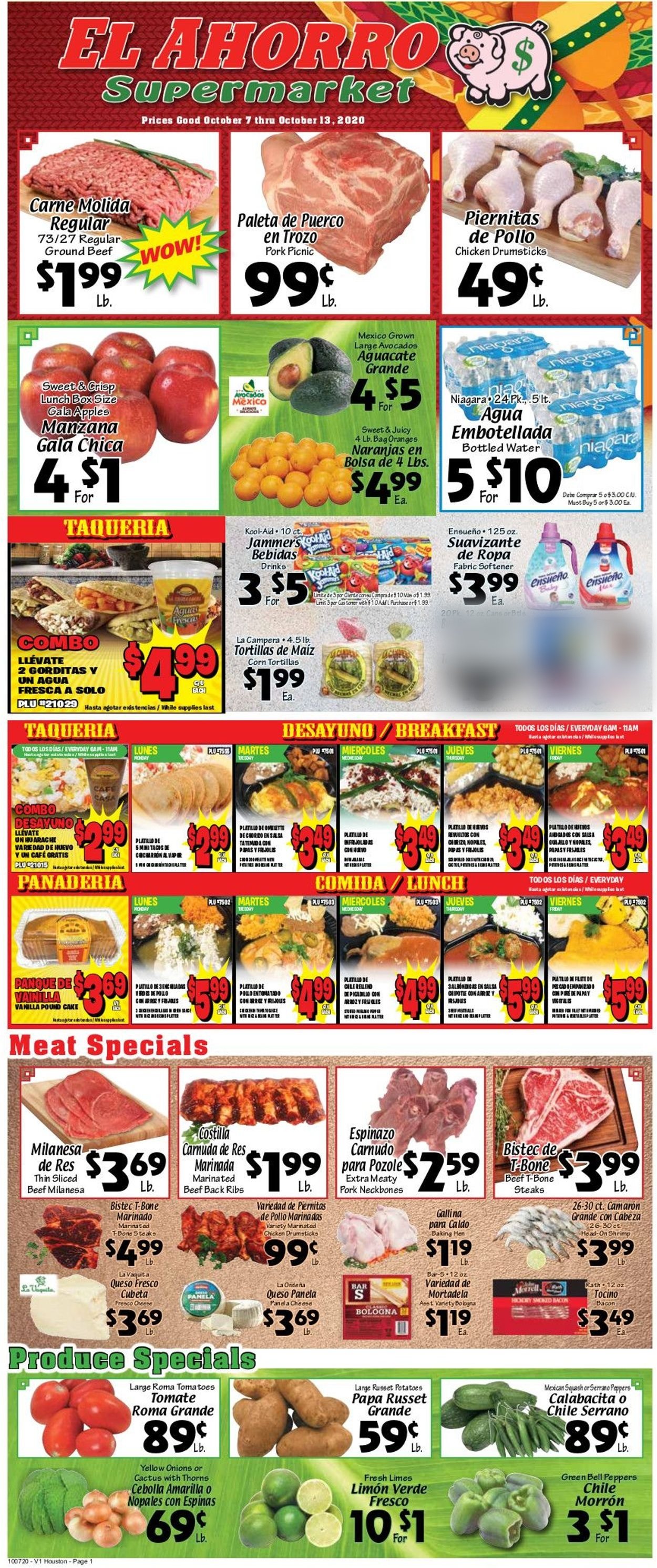 El Ahorro Supermarket Weekly Ad Circular - valid 10/07-10/13/2020