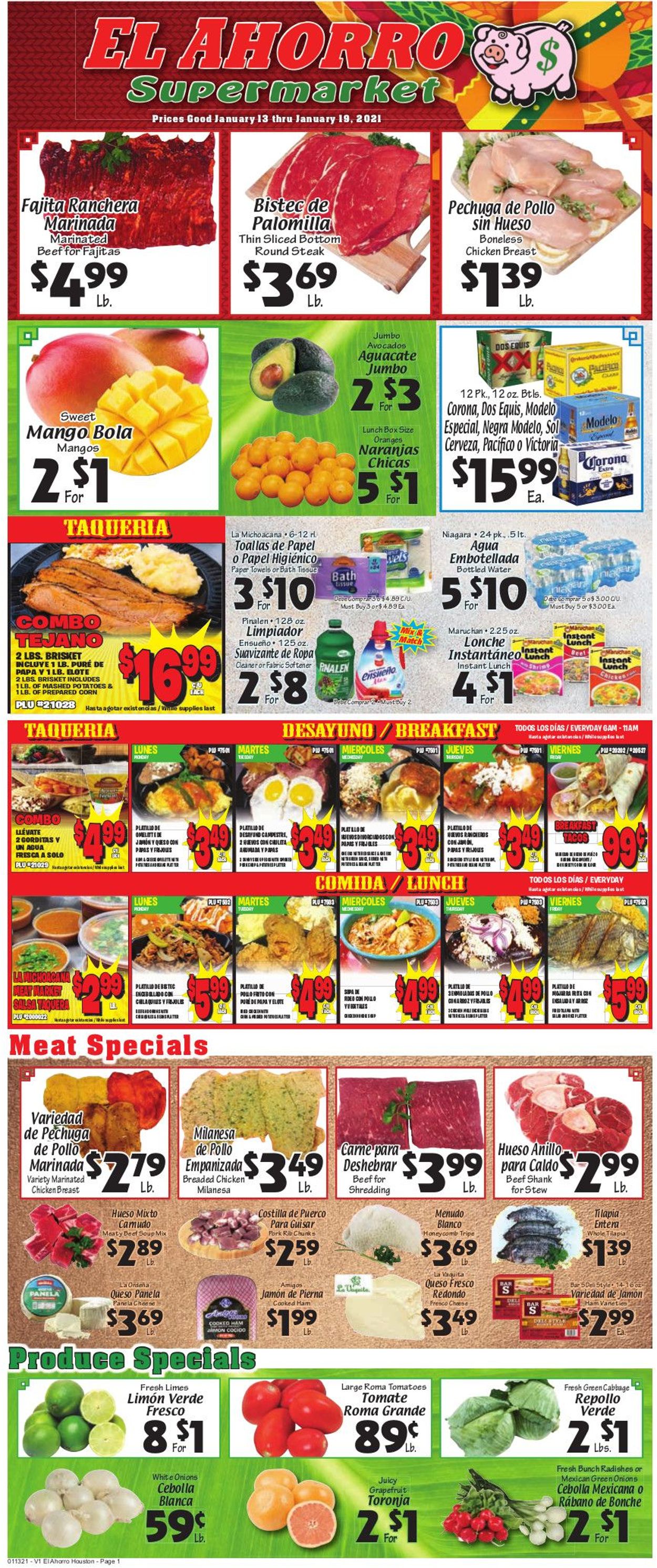 El Ahorro Supermarket Weekly Ad Circular - valid 01/13-01/19/2021
