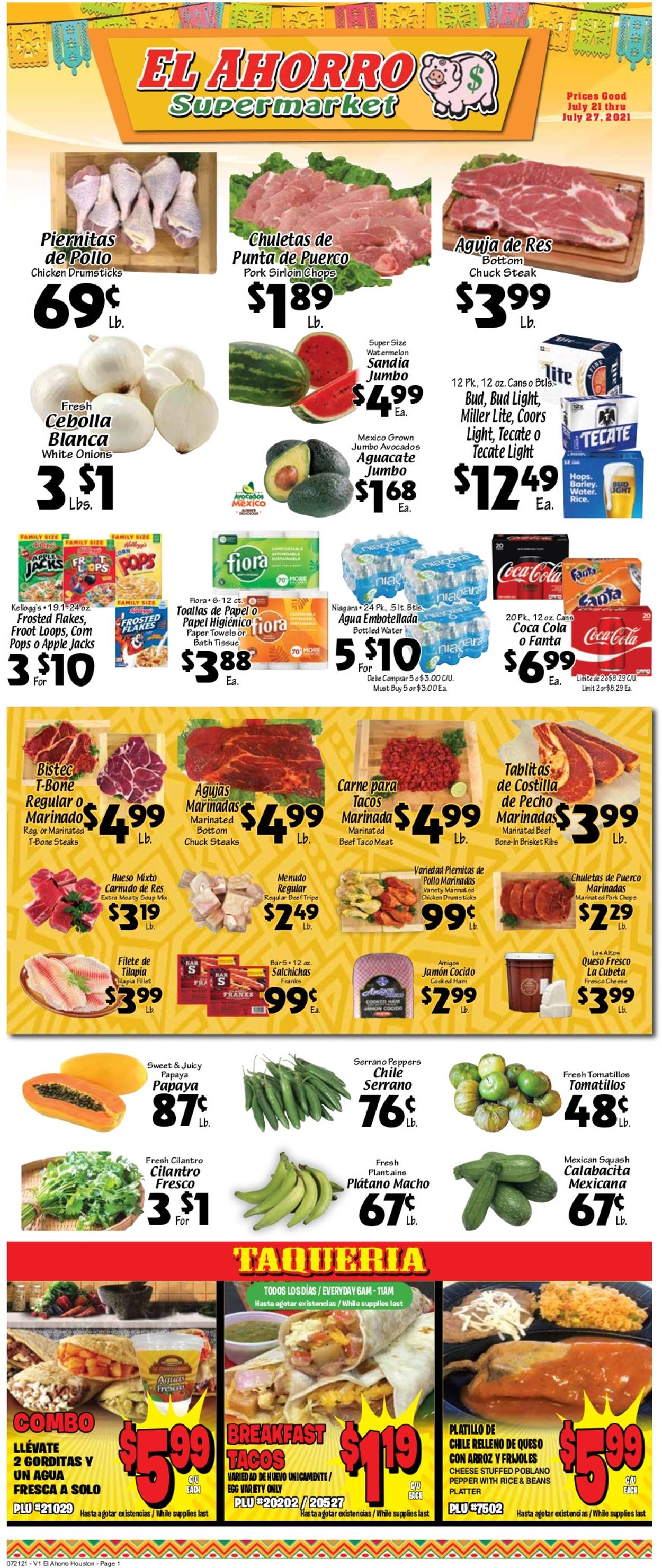 El Ahorro Supermarket Weekly Ad Circular - valid 07/21-07/27/2021