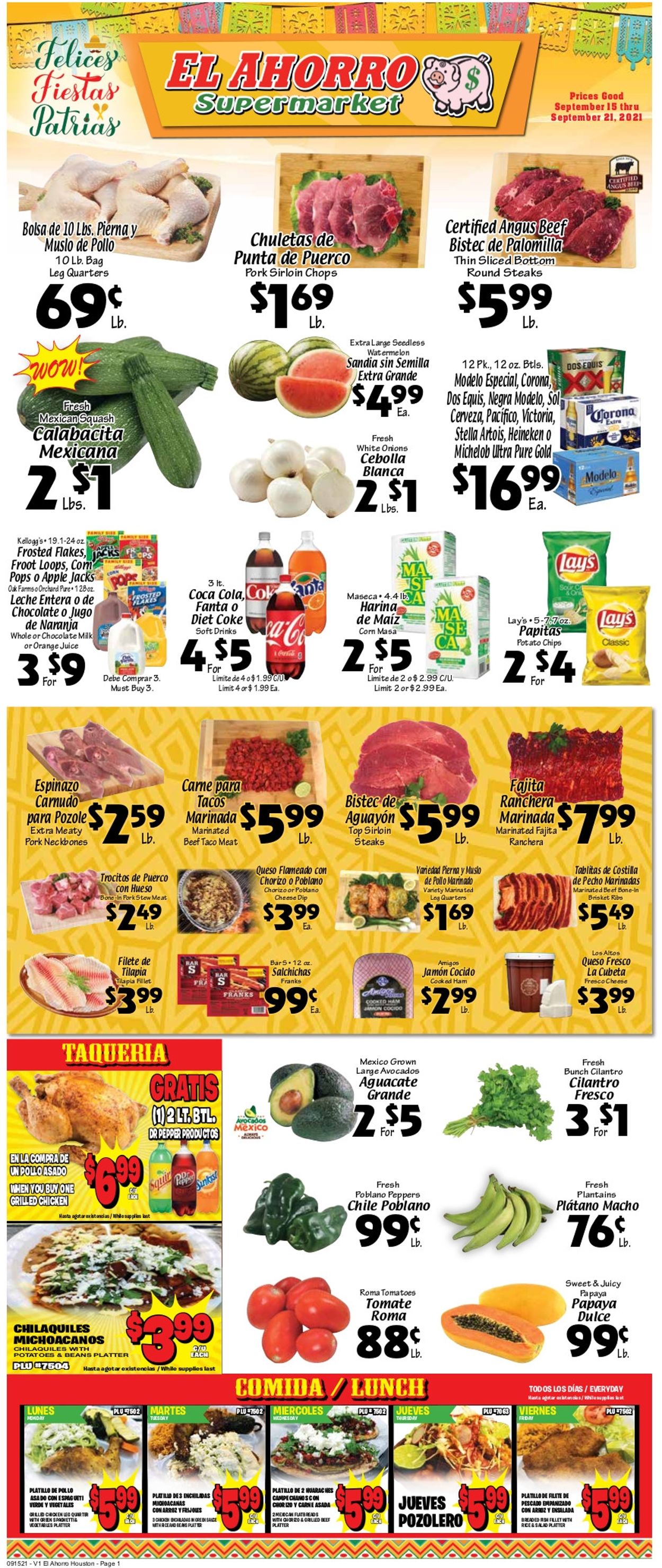 El Ahorro Supermarket Weekly Ad Circular - valid 09/15-09/21/2021