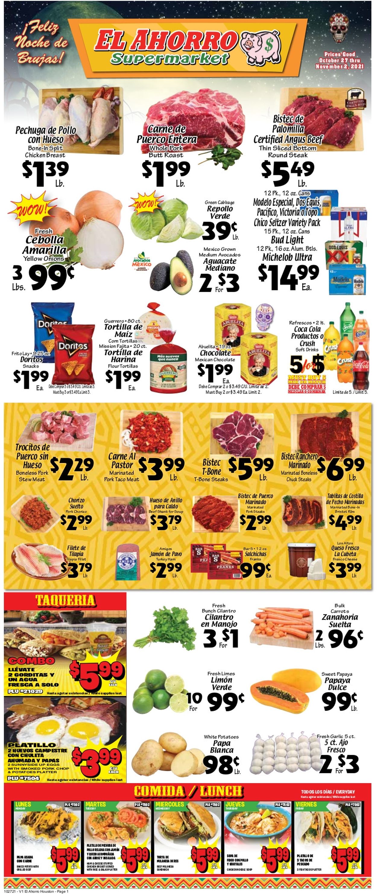 El Ahorro Supermarket Weekly Ad Circular - valid 10/27-11/02/2021