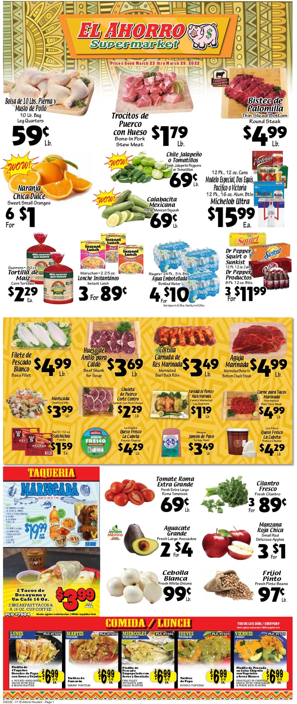 El Ahorro Supermarket Weekly Ad Circular - valid 03/23-03/29/2022