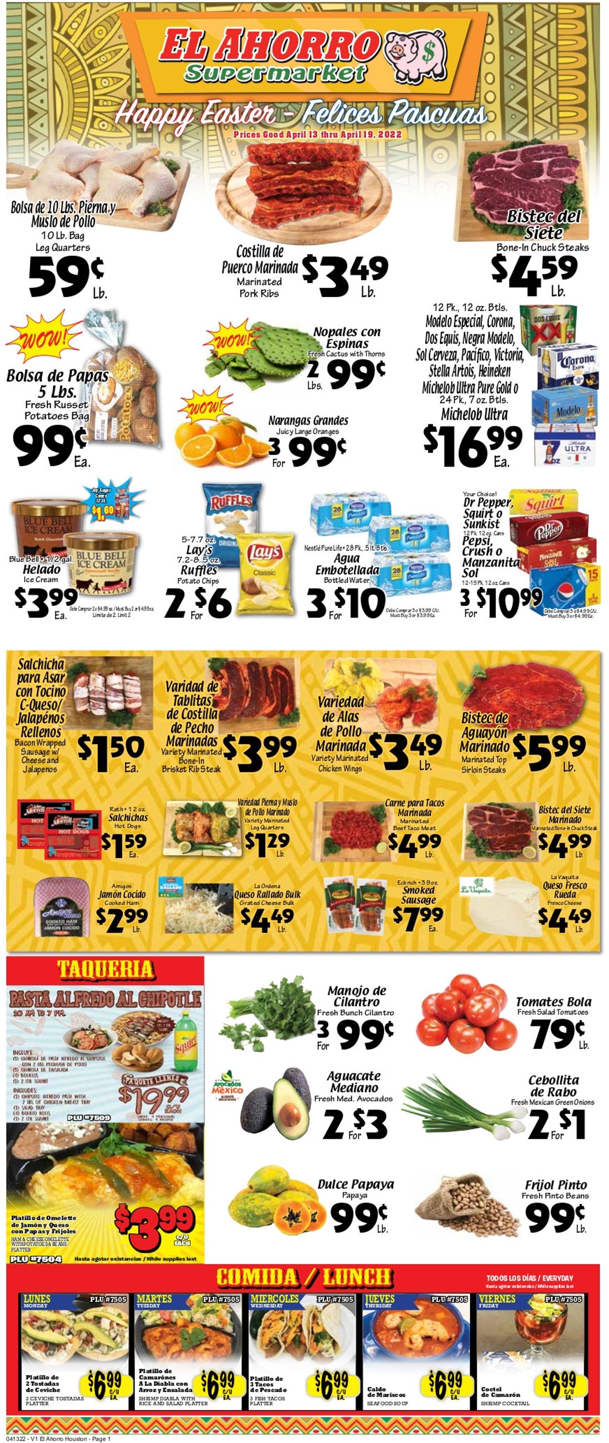 El Ahorro Supermarket EASTER 2022 Weekly Ad Circular - valid 04/13-04/19/2022