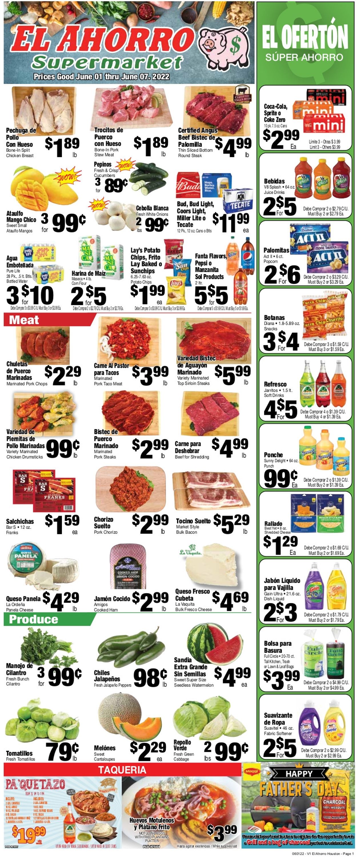 El Ahorro Supermarket Weekly Ad Circular - valid 06/01-06/07/2022