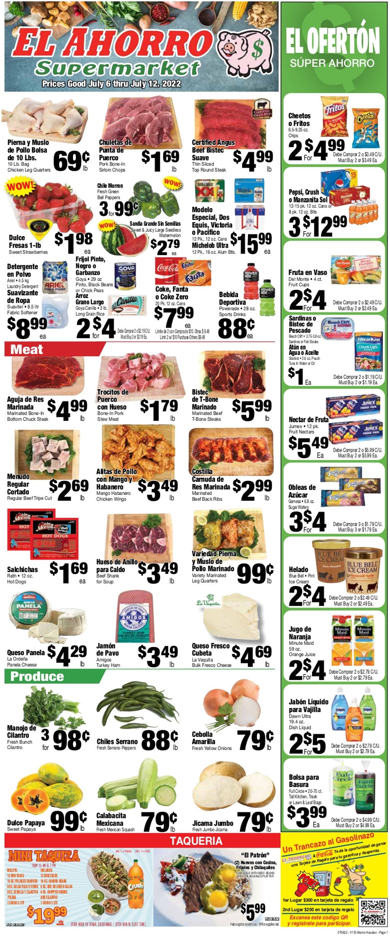 El Ahorro Supermarket Weekly Ad Circular - valid 07/06-07/12/2022