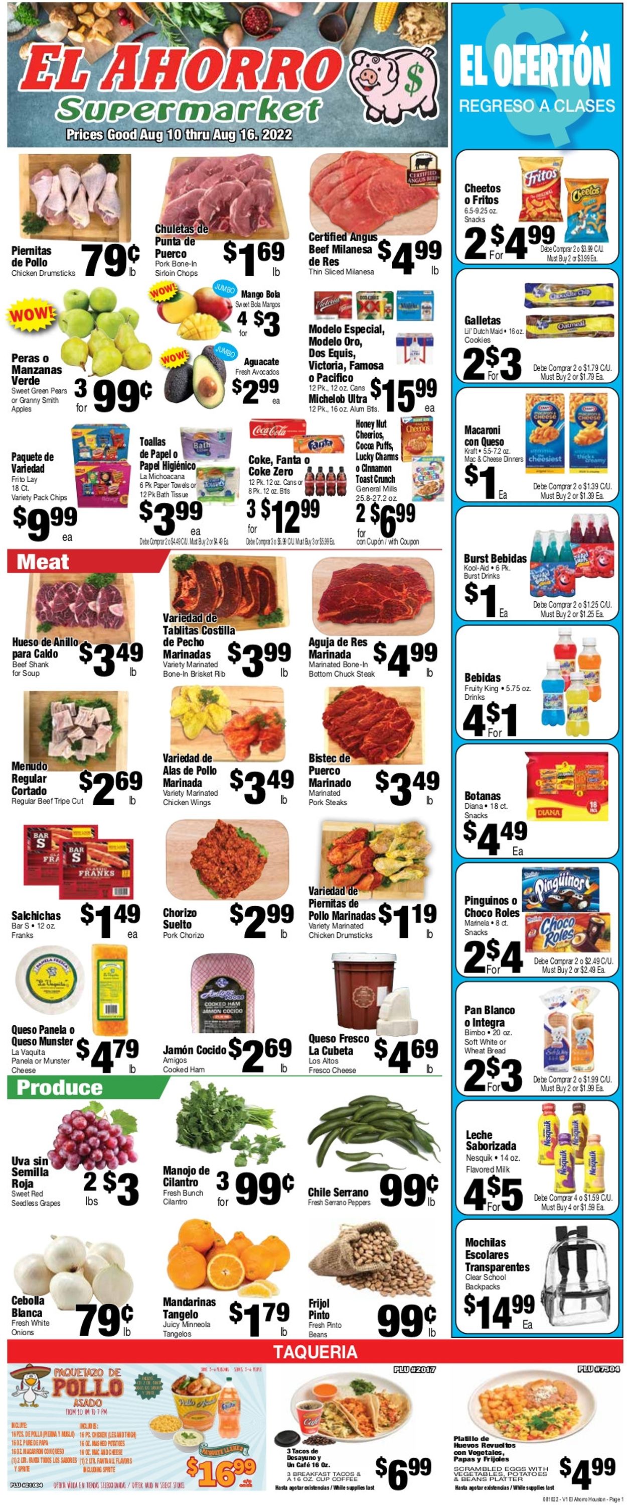El Ahorro Supermarket Weekly Ad Circular - valid 08/10-08/16/2022