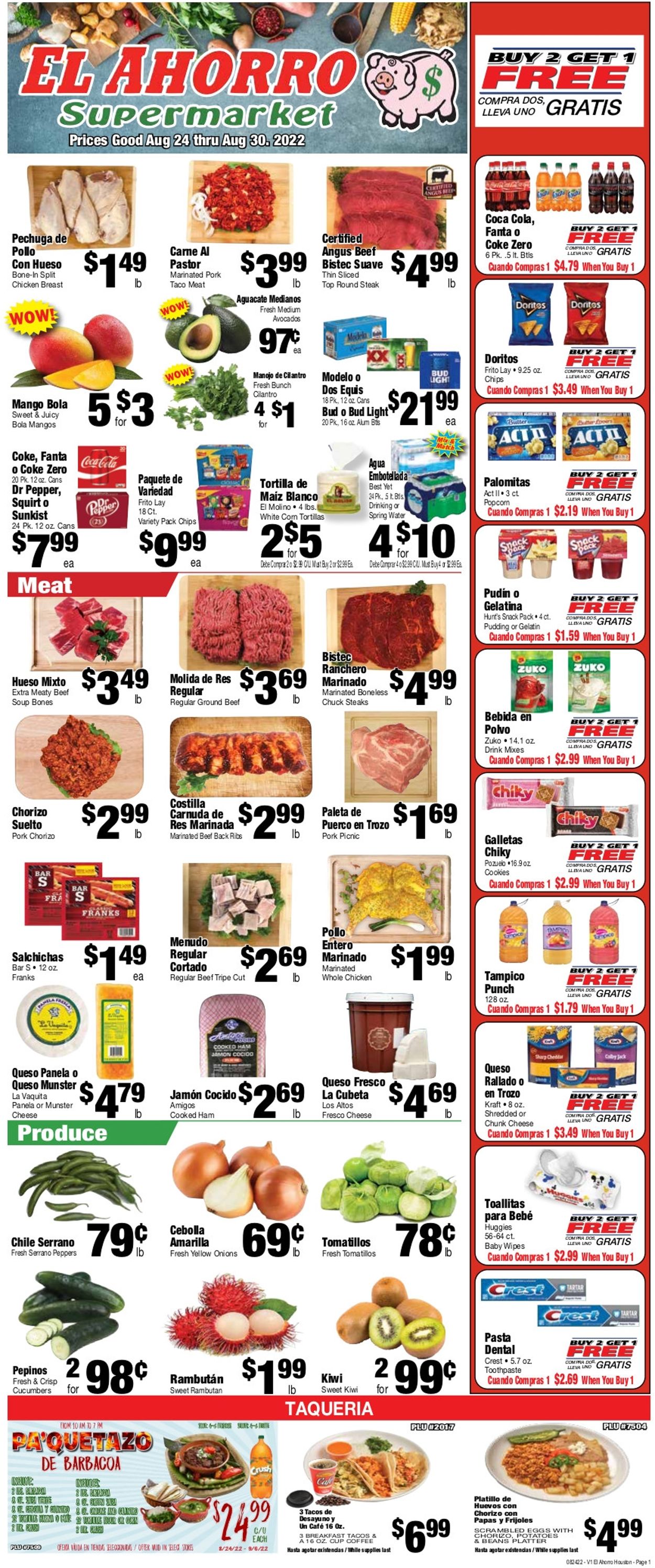 El Ahorro Supermarket Weekly Ad Circular - valid 08/24-08/30/2022