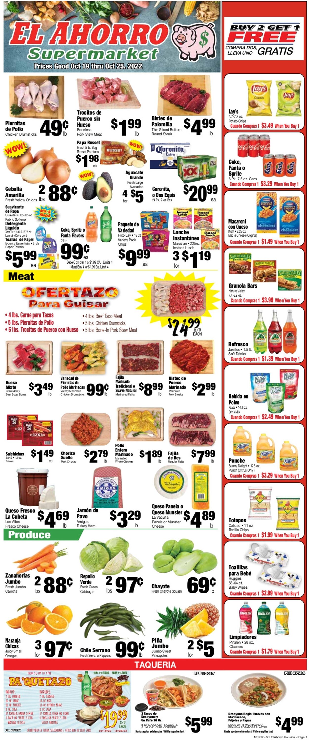 El Ahorro Supermarket Weekly Ad Circular - valid 10/19-10/25/2022