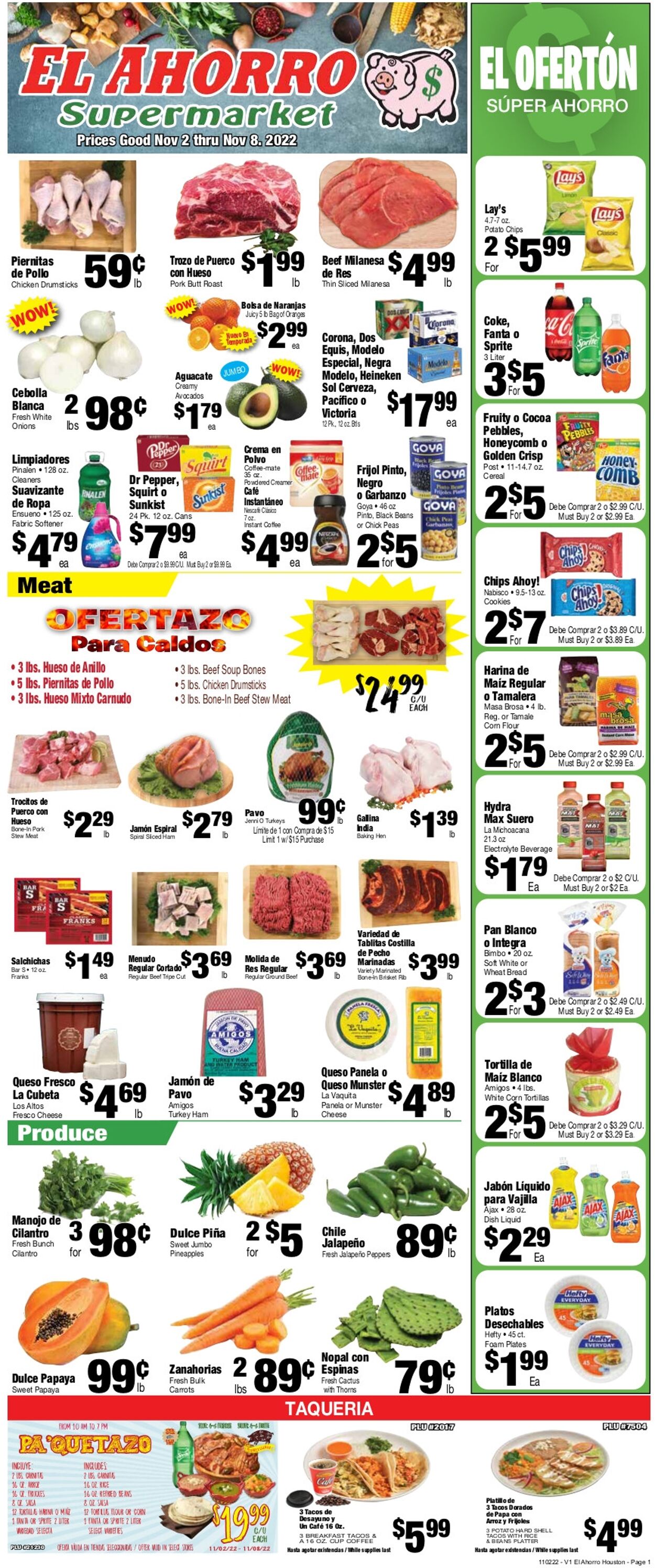 El Ahorro Supermarket Weekly Ad Circular - valid 11/02-11/10/2022
