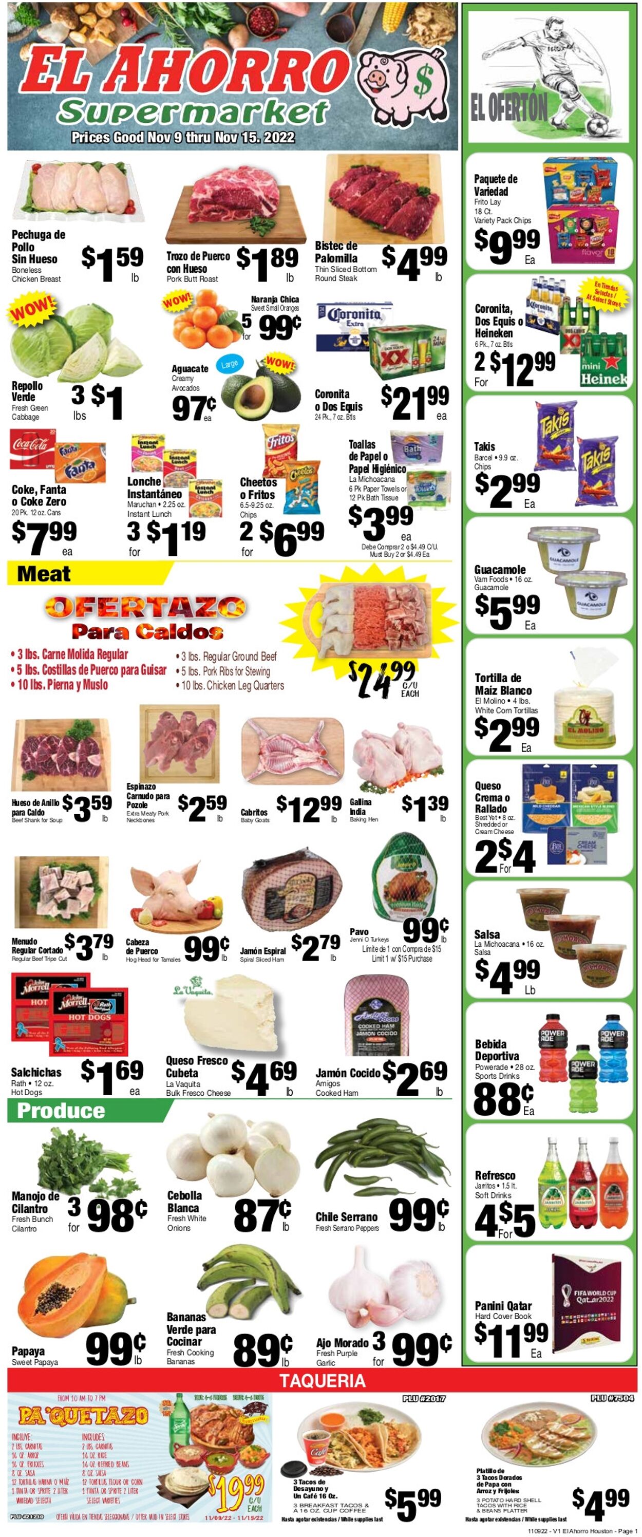 El Ahorro Supermarket Weekly Ad Circular - valid 11/09-11/17/2022