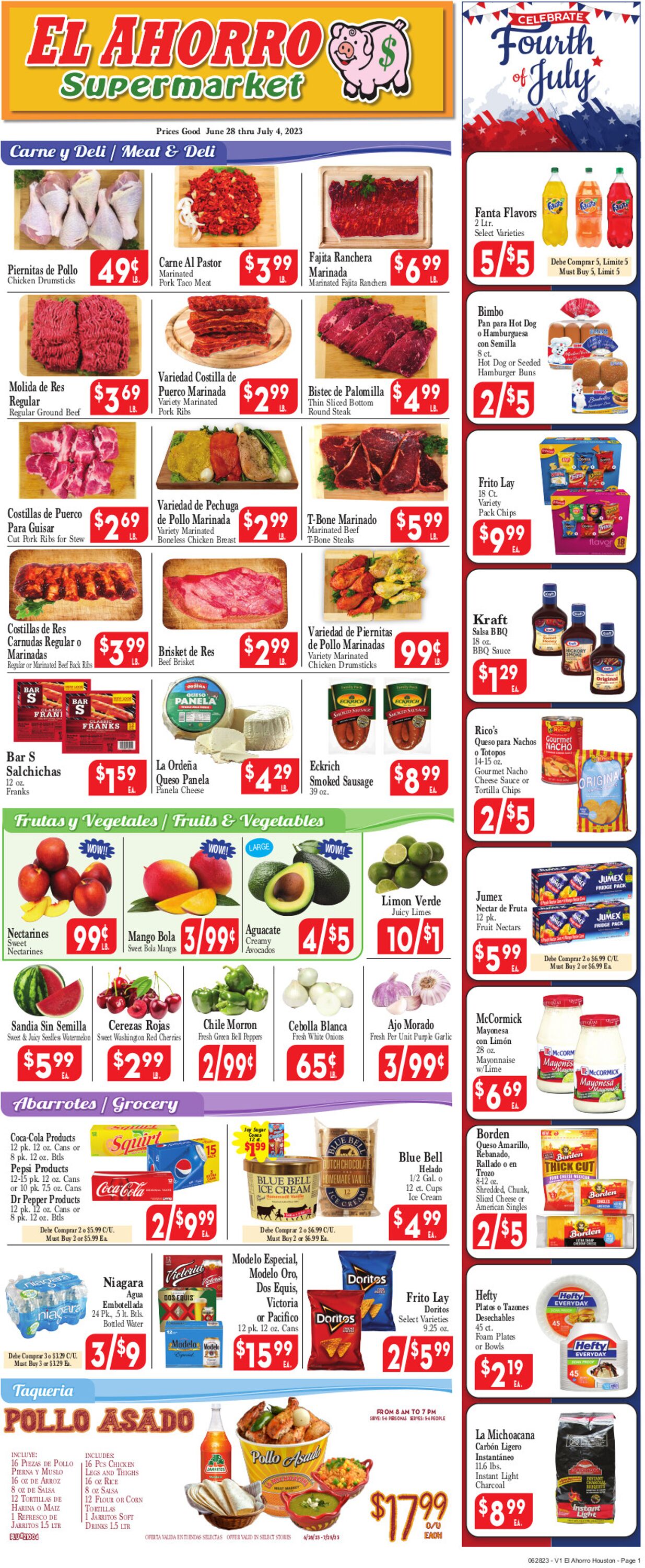 El Ahorro Supermarket Weekly Ad Circular - valid 06/28-07/05/2023