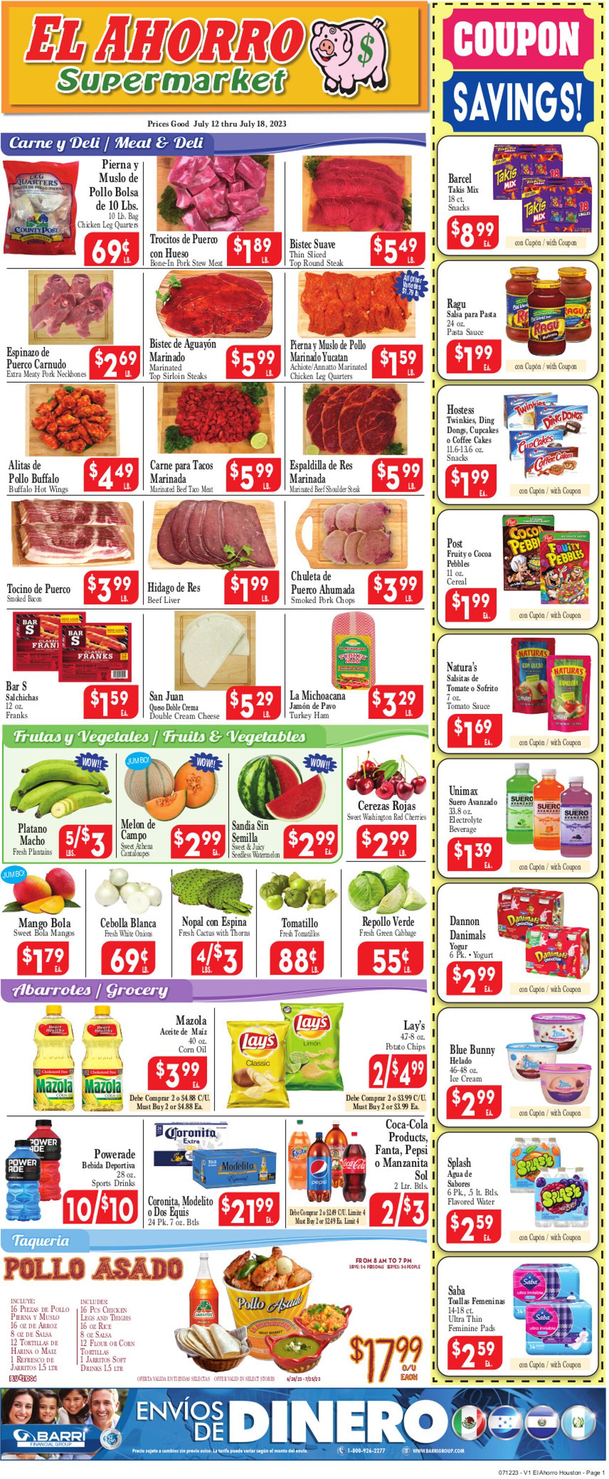 El Ahorro Supermarket Weekly Ad Circular - valid 07/12-07/19/2023