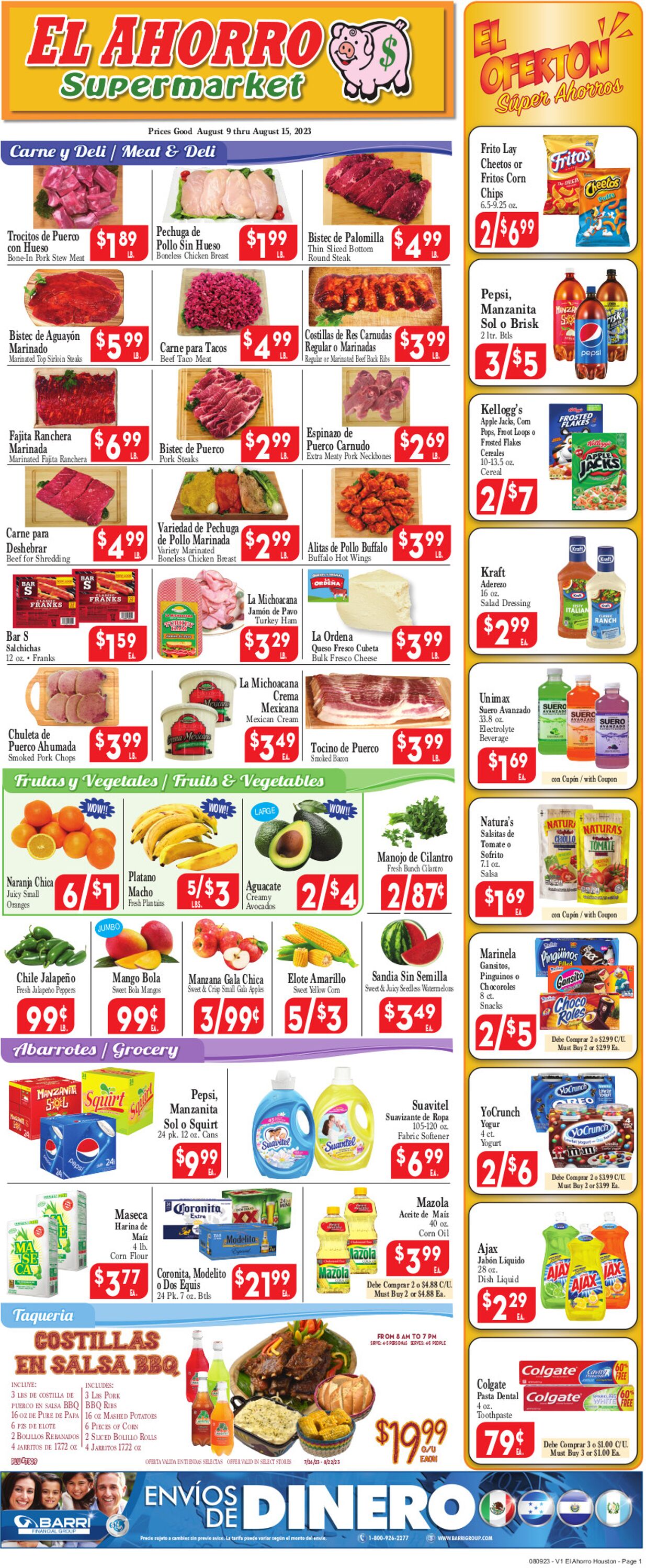 El Ahorro Supermarket Weekly Ad Circular - valid 08/09-08/16/2023