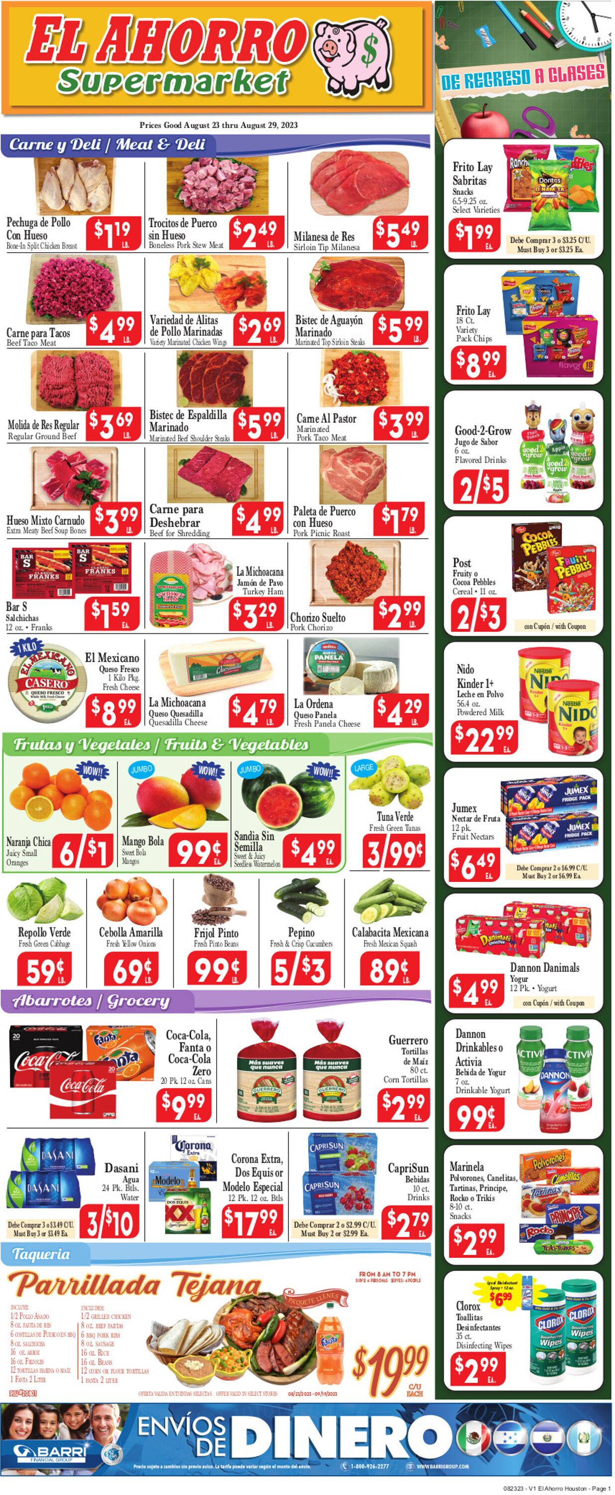 El Ahorro Supermarket Weekly Ad Circular - valid 08/23-08/30/2023