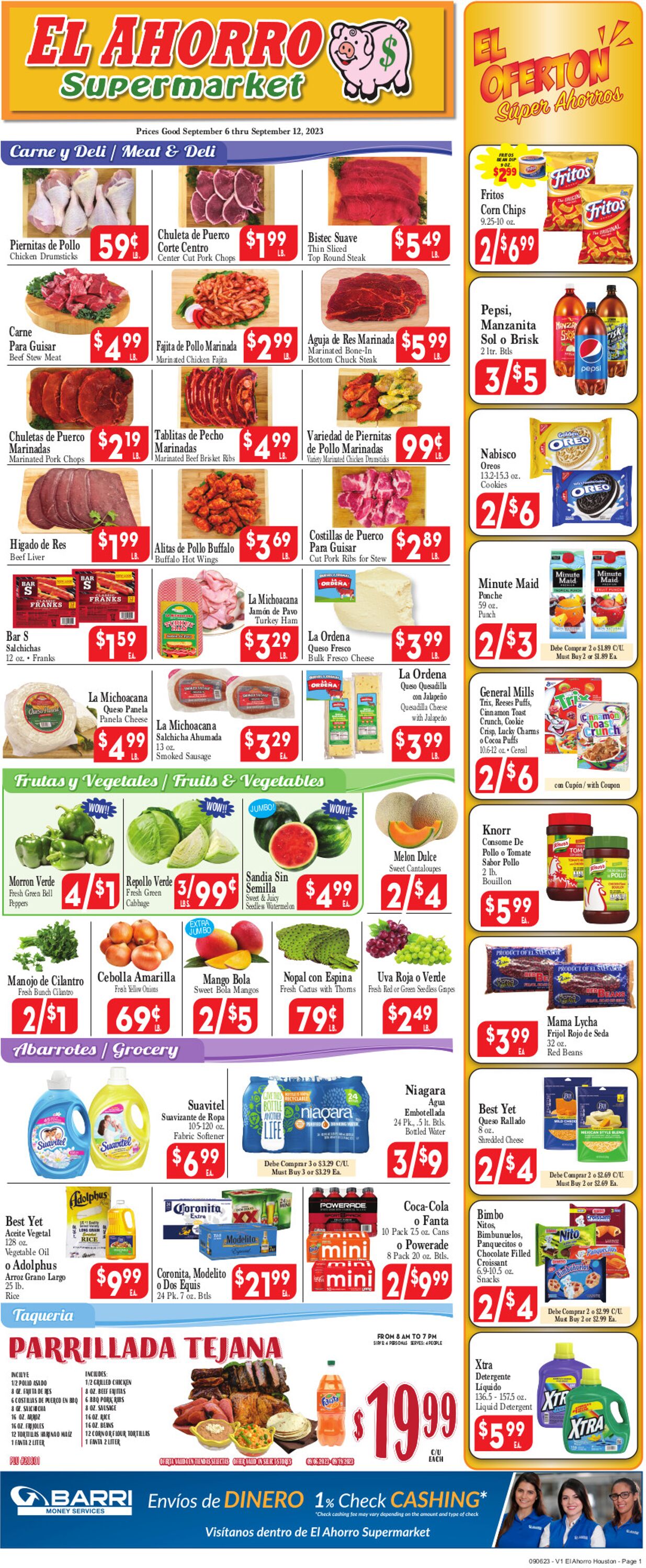 El Ahorro Supermarket Weekly Ad Circular - valid 09/06-09/13/2023