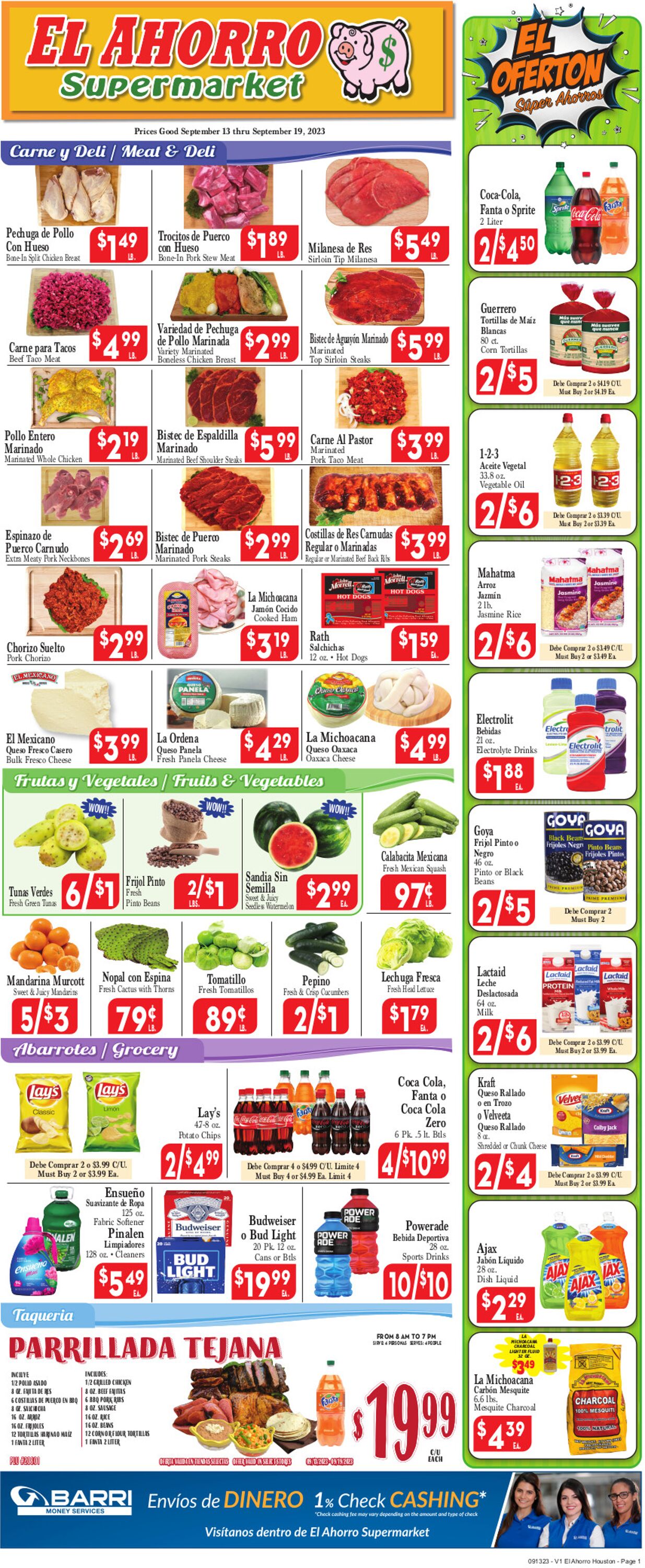 El Ahorro Supermarket Weekly Ad Circular - valid 09/13-09/20/2023