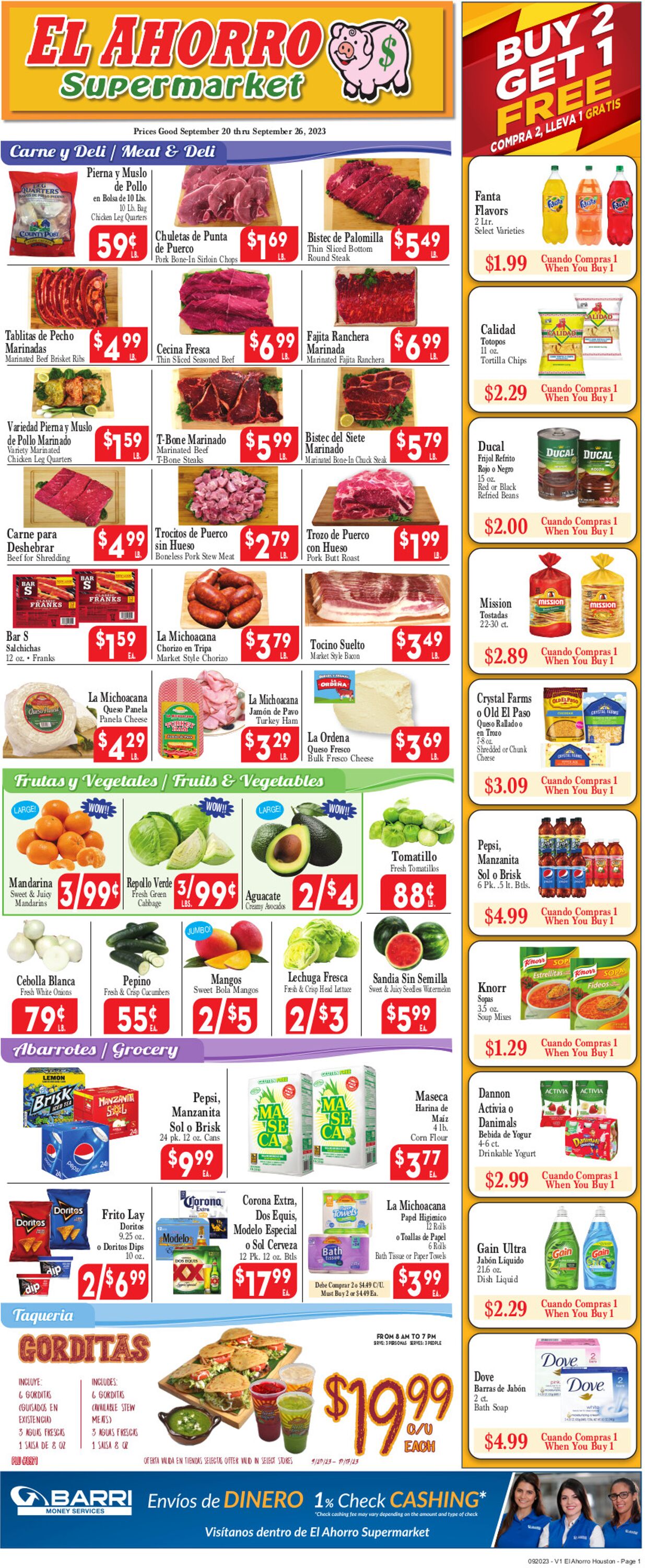 El Ahorro Supermarket Weekly Ad Circular - valid 09/20-09/27/2023