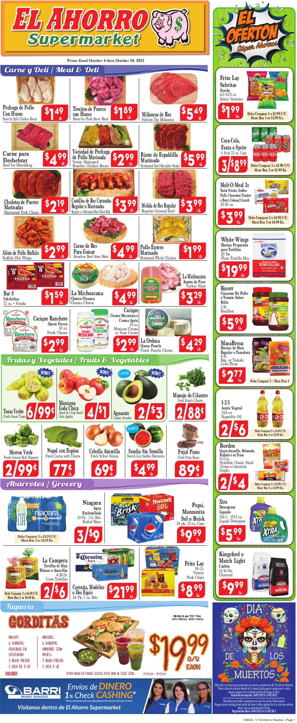 El Ahorro Supermarket Weekly Ad Circular - valid 10/04-10/11/2023