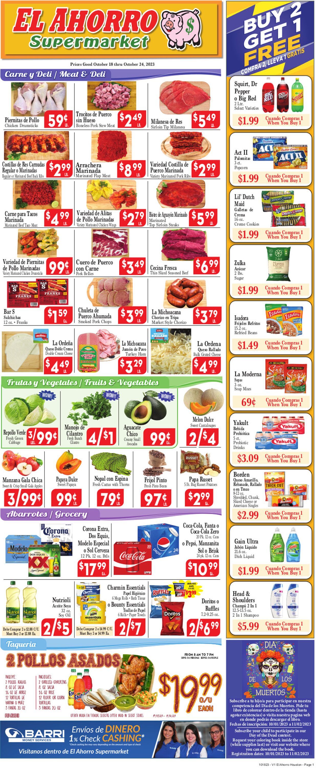El Ahorro Supermarket Weekly Ad Circular - valid 10/18-10/25/2023